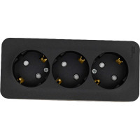 3-ая наружная розетка Systeme Electric Blanca Антрацит, с заземлением, со шторками 16А, 250В SE BLNRA011316