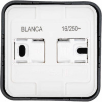 Наружная розетка Systeme Electric Blanca Антрацит, без заземления, без шторок, 16А, 250В SE BLNRA000116