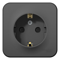 Наружная розетка Systeme Electric Blanca Антрацит, с заземлением, со шторками, 16А, 250В SE BLNRA011116