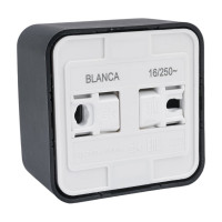 Наружная розетка Systeme Electric Blanca Антрацит, с заземлением, со шторками, 16А, 250В SE BLNRA011116