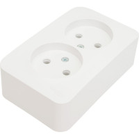 2-ая наружная розетка Systeme Electric Blanca Белый, без заземления, без шторок, 16А, 250В SE BLNRA000221