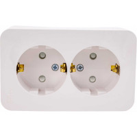 2-ая наружная розетка Systeme Electric Blanca Белый, с заземлением, со шторками, 16А, 250В, изолированная SE BLNRA011211