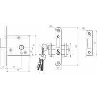 Врезной замок ЗЕНИТ ЗВ1-2 б/ц 9562
