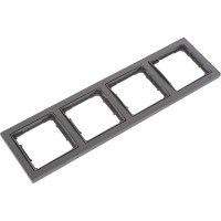 4-местная рамка IEK РУ-4-БА BOLERO Q1 квадратная, антрацит EMB42-K95-Q1