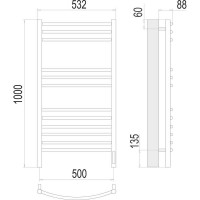 Полотенцесушитель Terminus Классик sensor quick touch П12 500x1000 4670078527325