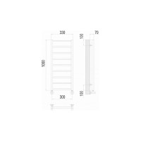 Полотенцесушитель водяной Terminus & Контур П9 300x1000 4670078529664