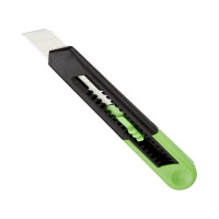 Канцелярский нож 18 мм Альфа, с фиксатором, пластик, цвет салатовый 992787