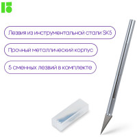 Нож-скальпель канцелярский Berlingo, металлический корпус, 5 лезвий в комплекте, европодвес, 1 шт. BM4118