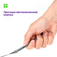 Нож-скальпель канцелярский Berlingo, металлический корпус, 5 лезвий в комплекте, европодвес, 1 шт. BM4118