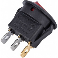 Круглая клавиша Nord-Yada 250V 6А красная с подсветкой (3контакта) ON-OFF (2шт в упаковке) 905487