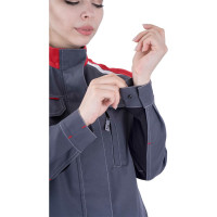 Летняя женская куртка iForm ТУРБО SAFETY серый/чёрный/красный Кур 694/96/170