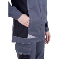 Летняя женская куртка iForm ТУРБО SAFETY серый/чёрный/красный Кур 694/96/170