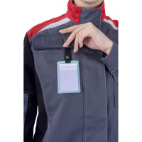 Летняя женская куртка iForm ТУРБО SAFETY серый/чёрный/красный Кур 694/96/170