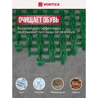 Коврик VORTEX ТРАВКА 42х56 см, черно-зеленый 23001