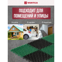 Коврик VORTEX ТРАВКА 42х56 см, черно-зеленый 23001