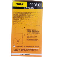 Светодиодная лампа Ecola High Power LED Premium 40W 220V универс. E27/E40 лампа 2700K 180x110mm HPUW40ELC