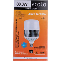 Светодиодная лампа Ecola High Power LED Premium 80W 220V универс. E27/E40 лампа 4000K 260x150mm HPUV80ELC