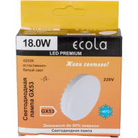 Светодиодная лампа Ecola GX53 LED Premium 18,0W Tablet 220V 4200K матовая 27x75 T5UV18ELC