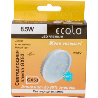 Светодиодная лампа Ecola GX53 LED Premium 8,5W Tablet 220V 4200K прозрачная 27x75 T5JV85ELC