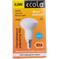 Светодиодная лампа Ecola Reflector R50 LED 8,0W 220V E14 2800K композит 87x50 G4SW80ELC