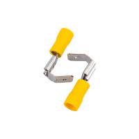 Изолированная клемма "мама"+"папа" 2в1 Nord-Yada 6.3мм+штекер-6.3мм 4-6кв.мм (желтая) 906331