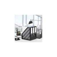 Вертикальный лоток для бумаг BRAUBERG Office-Expert, 255 мм, 3 отделения, сборный, черный 238017