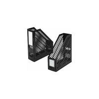 Вертикальный лоток для бумаг BRAUBERG Office-Expert, 90 мм, сетчатый, сборный, черный 238019