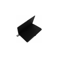 Блокнот BRAUBERG А5, 148x218мм, DUO, под кожу, с резинкой, 80л, клетка, черный/серый 113433