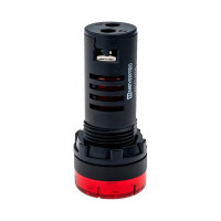 Звонок MEYERTEC с подсветкой, 80дБ, красный 24V AC/ DC MT22-SM24 арт. 00000079282