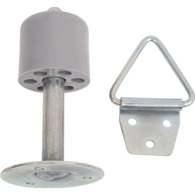 Дверной ограничитель с фиксатором Левша напольный, 100 мм У4-9561.Сер