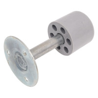 Дверной ограничитель с фиксатором Левша напольный, 100 мм У4-9561.Сер