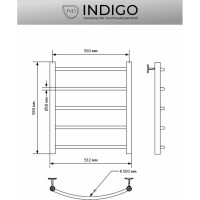 Полотенцесушитель INDIGO Arc 1" - 1/2 60/50 УТ000024037