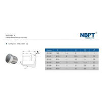 Заглушка JD под ключ - 01 1/8" NBPT 54086