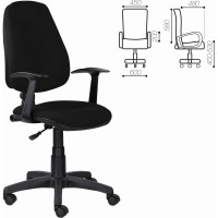 Кресло BRABIX "Comfort MG-321", регулируемая эргономичная спинка, ткань, черное, 532556