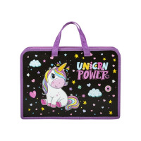 Папка на молнии с ручками ЮНЛАНДИЯ Magic unicorn А4, 1 отделение, пластик, ширина 40 мм 270944