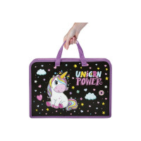 Папка на молнии с ручками ЮНЛАНДИЯ Magic unicorn А4, 1 отделение, пластик, ширина 40 мм 270944