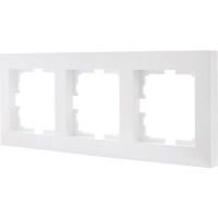 3-ая горизонтальная рамка Lezard VESNA без вставки, белая 742-0200-148