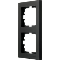 2-ая вертикальная рамка Lezard VESNA без вставки, чёрный бархат 742-4200-152