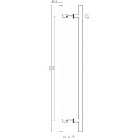 Дверная ручка-скоба PALIDORE PH-2200/32/825/1000/INOX/M8х140 98761192