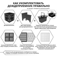 Решетка водоприемная для дождеприемника Gidrolica 30x30x30 см, чугунная щелевая, кл. С250 205/2