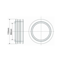 Переход McAlpine резиновый, 90 мм, вставляется внутрь 110 мм трубы (пакет) MRWC-OUTLET-PB