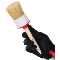 Круглая кисть Петрович натуральная щетина, деревянная ручка, диаметр 60 мм 4100000179