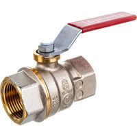 Шаровой кран Giacomini DADO R910 1", внутренняя/внутренняя, ручка-рычаг красный, никелированный R910X025