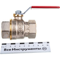 Шаровой кран Giacomini DADO R910 1", внутренняя/внутренняя, ручка-рычаг красный, никелированный R910X025