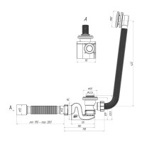 Сифон для ванны АНИ пласт переливной "БРИГ" 1 1/2"х40 EC655