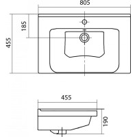 Комплект Sanstar напольная тумба Модена 80 с раковиной Миранда 80 225.1-1.4.1.КМИР
