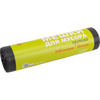 Мешки для мусора Прочные 240 л, 10 шт, черные, ролик Золушка 8019