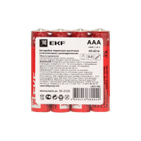 Алкалиновая батарейка EKF типа ААА(LR03) шринк 4шт. LR03-SR4