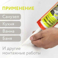 Универсальный силиконовый герметик EKOTOOLS санитарный, прозрачный, 260 мл 6507802