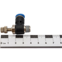 Фитинг-дроссель (пневмодроссель) угловой с наружной резьбой M1/8" SHPI SC 06-01